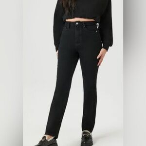 Forever 21 Women Ultra High-Rise Straight Jeans